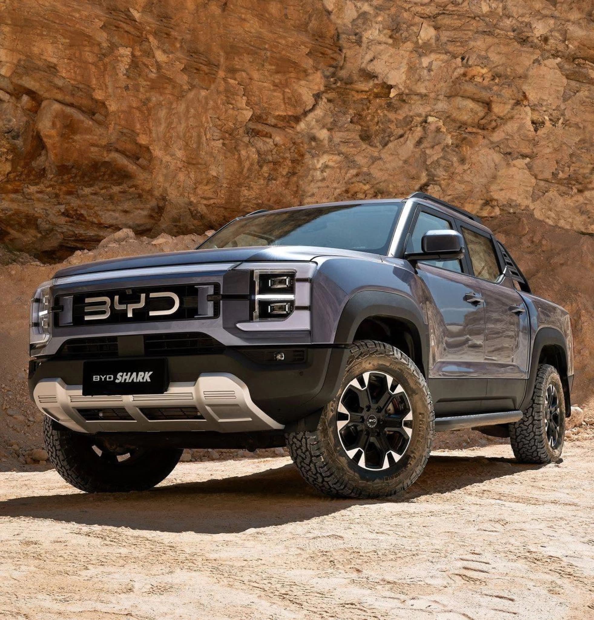 byd shark pickup front angle