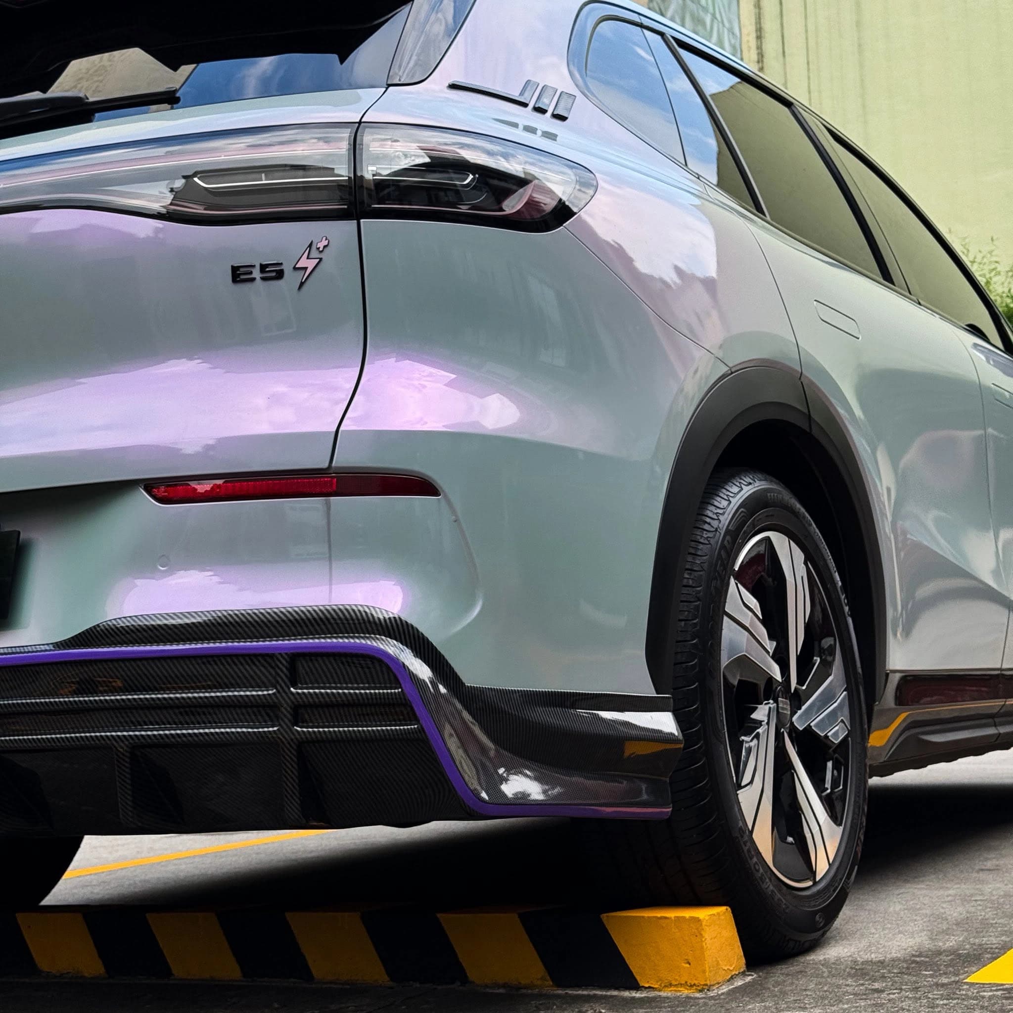 iridescent compact suv rear angle